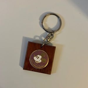 Vintage Tokyo Disneyland Mickey Mouse Wooden Keychain